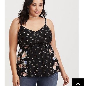 Torrid black floral print plus size top size 4x